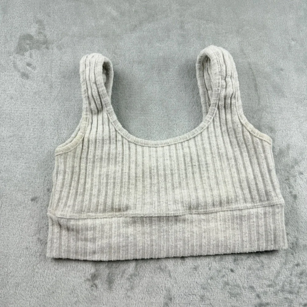 Altar'd State Intimates Ribbed Bralette Crop Top Gray Women's Small RT2495-1AS